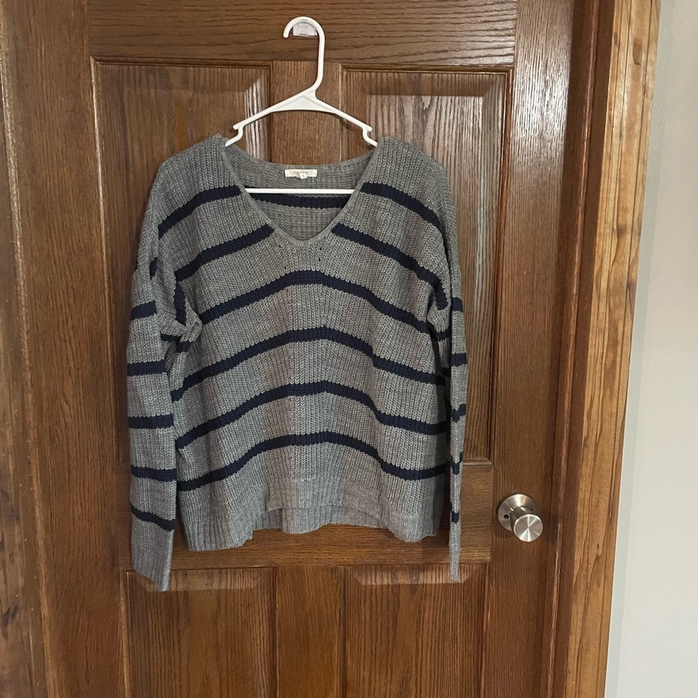 Maurices Gray and Navy Knit Sweater